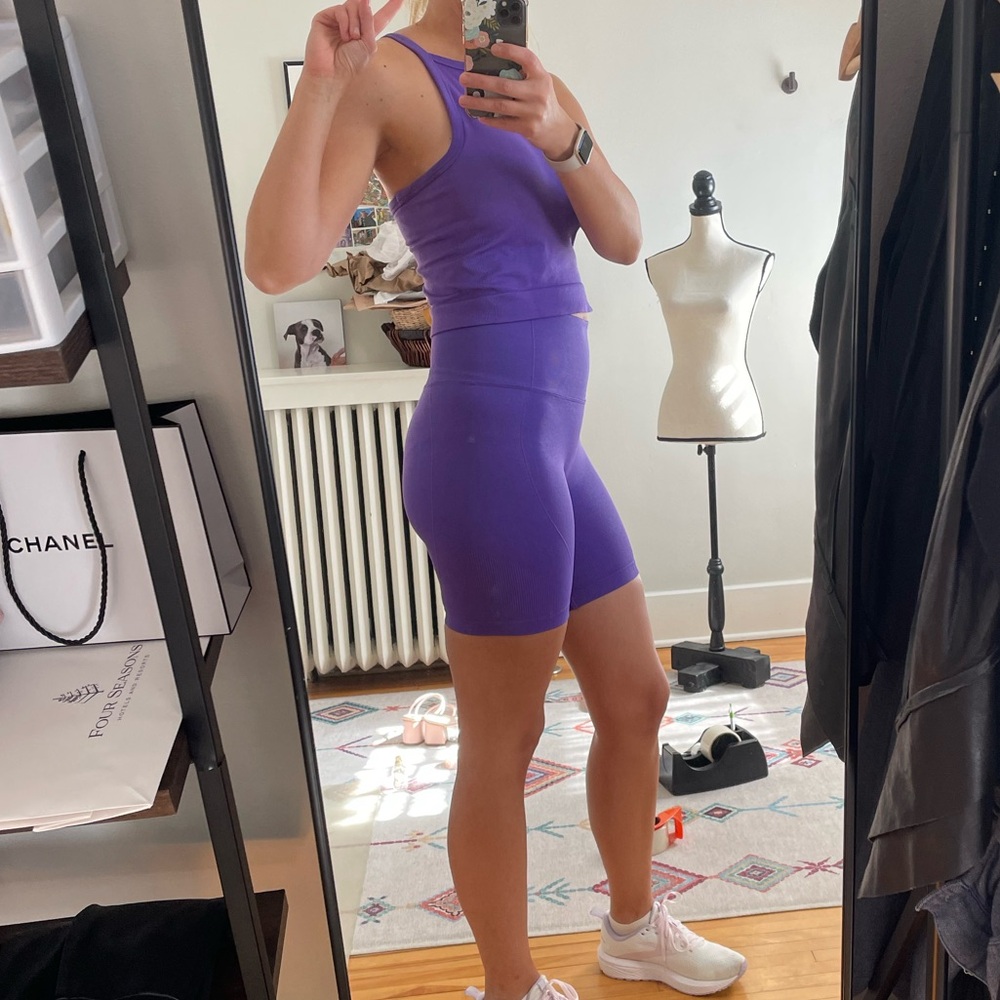all in motion Purple Athletic Bike Shorts and top set